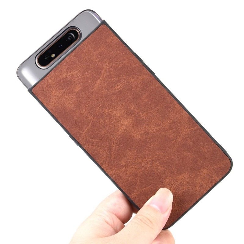 Hoesje voor Samsung Galaxy A80 / A90 Zwart Vintage Look Leereffect