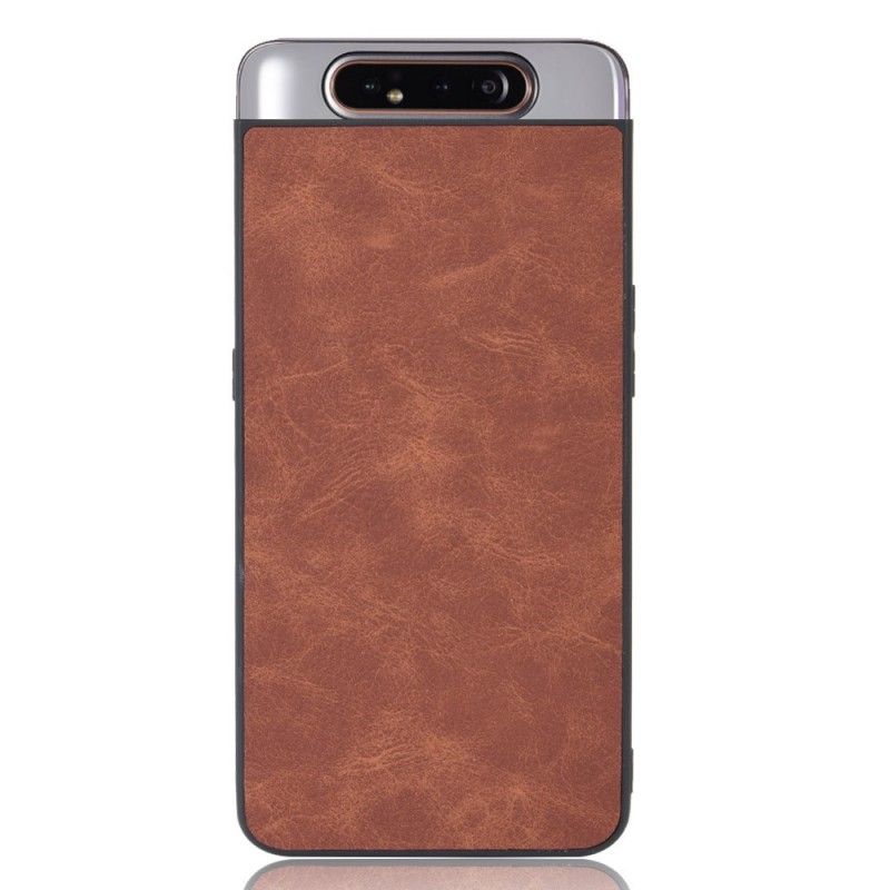 Hoesje voor Samsung Galaxy A80 / A90 Zwart Vintage Look Leereffect