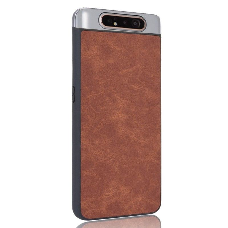 Hoesje voor Samsung Galaxy A80 / A90 Zwart Vintage Look Leereffect