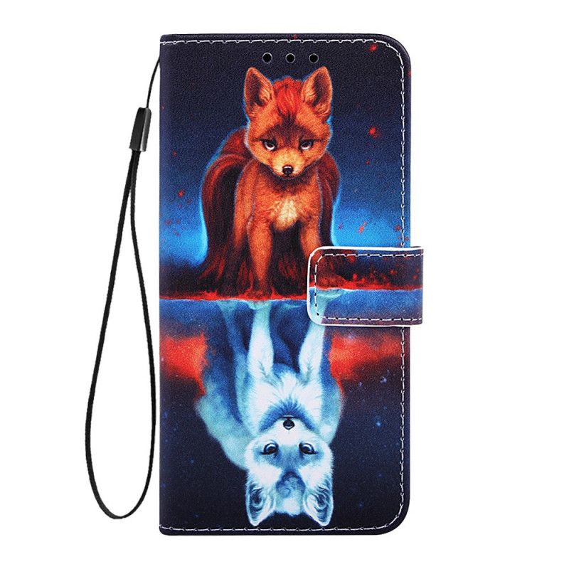 Leren Hoesje voor Samsung Galaxy A80 / A90 Weerspiegeling Van Julien De Hond Met String