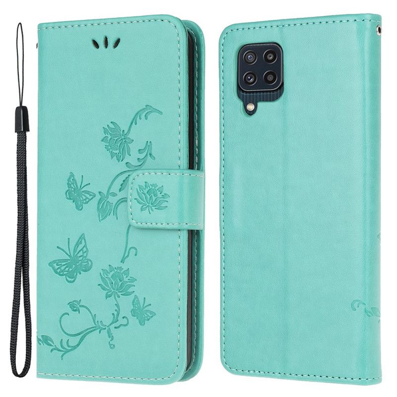 Bescherming Hoesje Samsung Galaxy M32 Band Bloemen