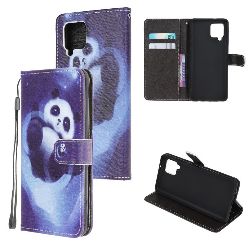 Bescherming Hoesje Samsung Galaxy M32 Panda Space Strappy