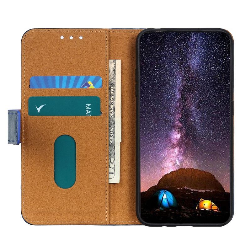 Flip Case Leren Samsung Galaxy M32 Driekleurig Leereffect