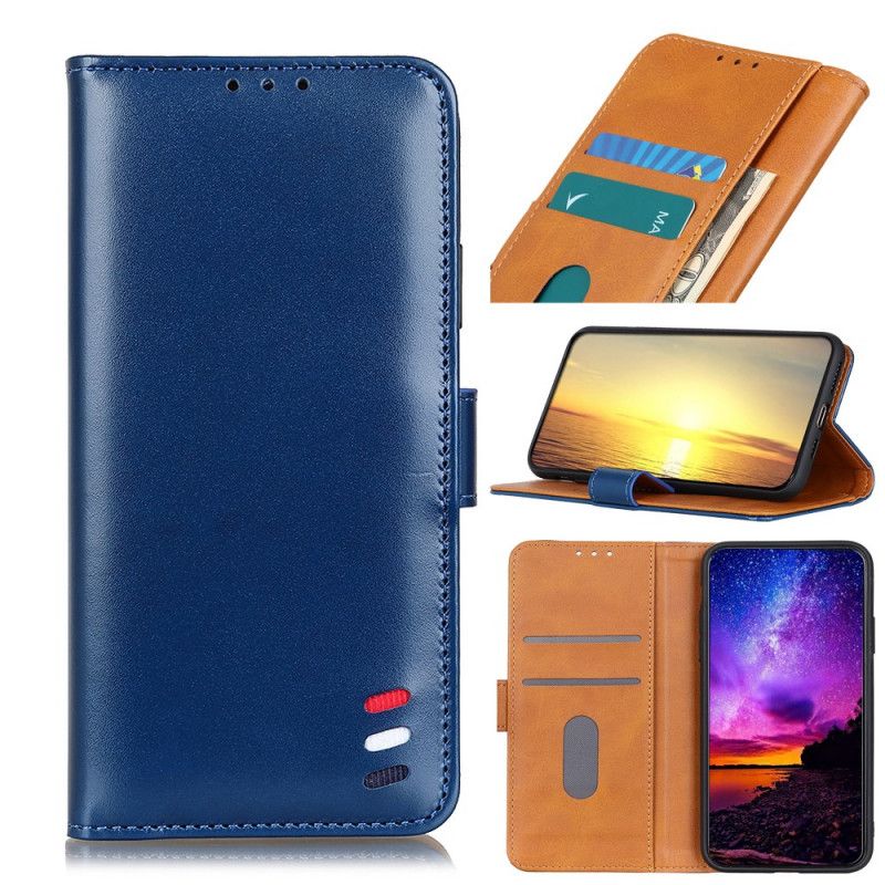 Flip Case Leren Samsung Galaxy M32 Driekleurig Leereffect