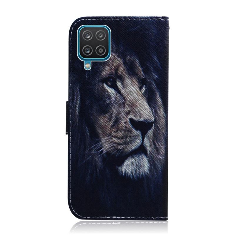 Flip Case Leren Samsung Galaxy M32 Dromende Leeuw