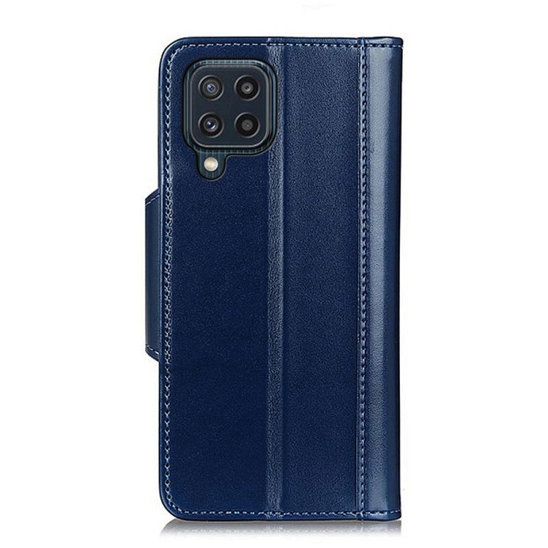 Flip Case Leren Samsung Galaxy M32 Kunstleer Zilveren Sluiting