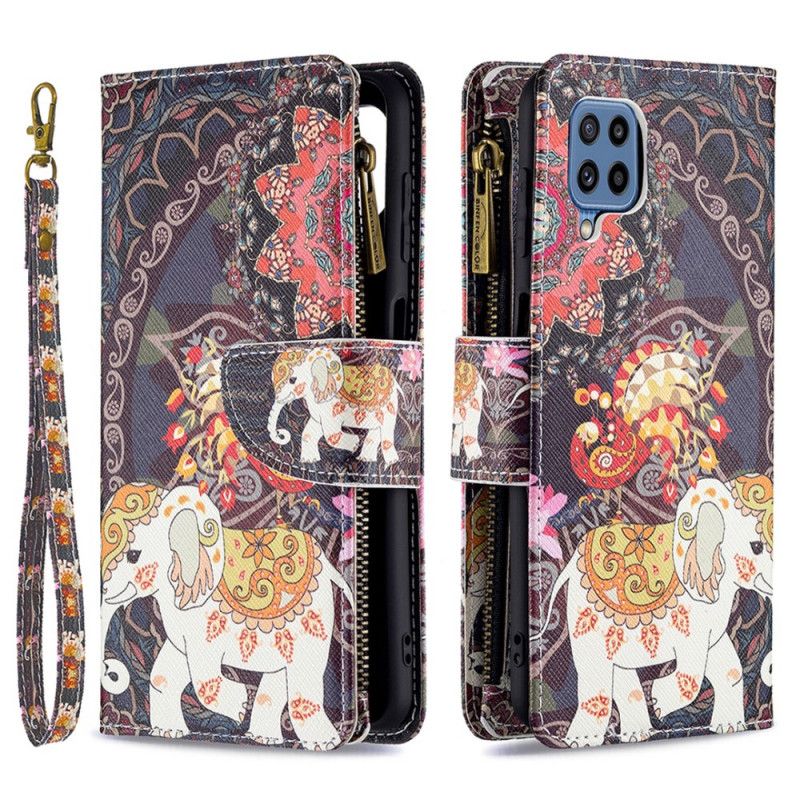 Flip Case Leren Samsung Galaxy M32 Olifant Zak Met Rits