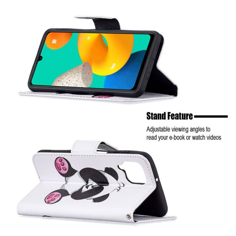 Flip Case Leren Samsung Galaxy M32 Panda Plezier