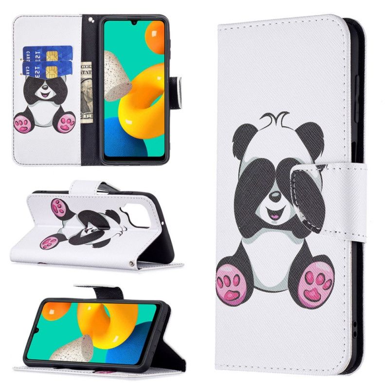 Flip Case Leren Samsung Galaxy M32 Panda Plezier