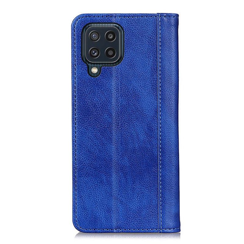 Folio-hoesje Samsung Galaxy M32 Telefoonhoesje Elegantie Split Litchi Leer