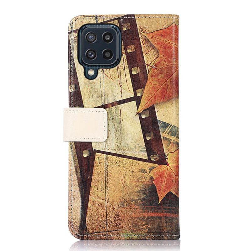 Leren Hoesje Samsung Galaxy M32 Eiffeltoren In De Herfst