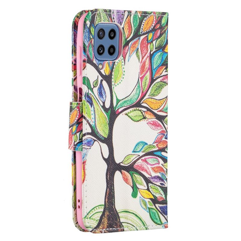 Leren Hoesje Samsung Galaxy M32 Gekleurde Boom