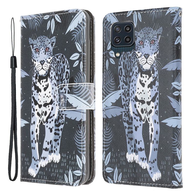 Leren Hoesje Samsung Galaxy M32 Leopard Strappy