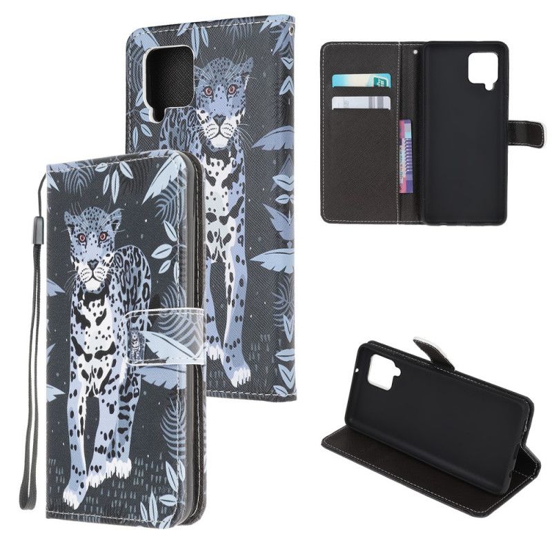 Leren Hoesje Samsung Galaxy M32 Leopard Strappy