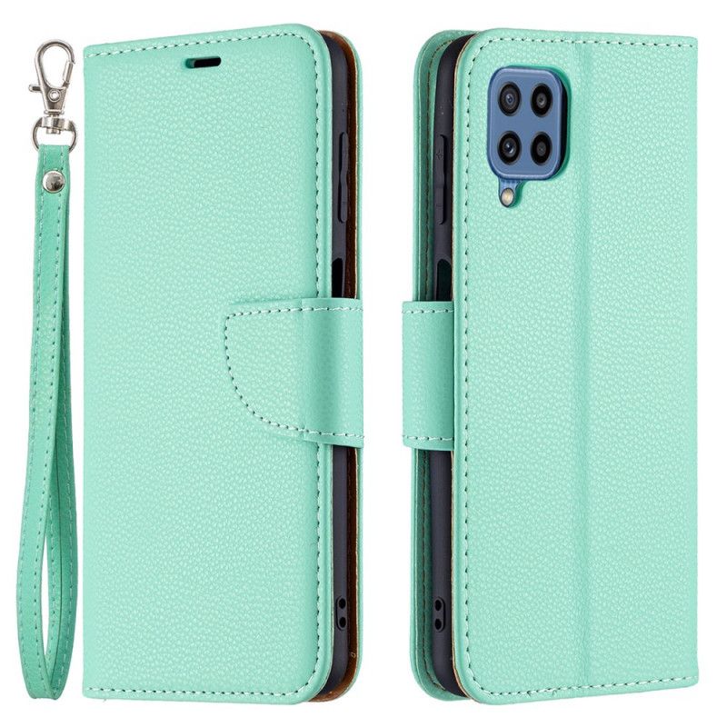 Leren Hoesje Samsung Galaxy M32 Lychee Flap Schuin Bescherming Hoesje