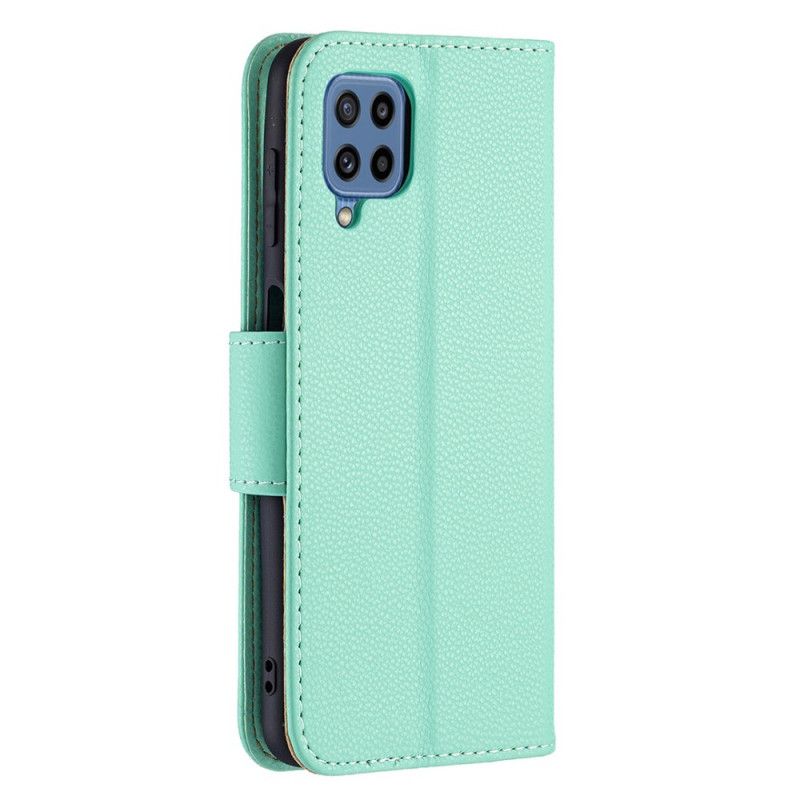 Leren Hoesje Samsung Galaxy M32 Lychee Flap Schuin Bescherming Hoesje