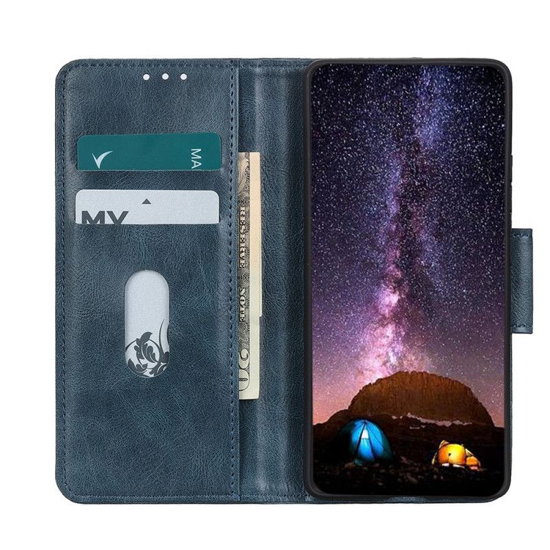 Leren Hoesje Samsung Galaxy M32 Omkeerbare Sluiting Met Leereffect Bescherming Hoesje