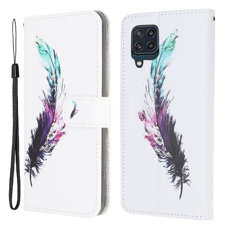 Leren Hoesje Samsung Galaxy M32 Riem Veer Bescherming Hoesje