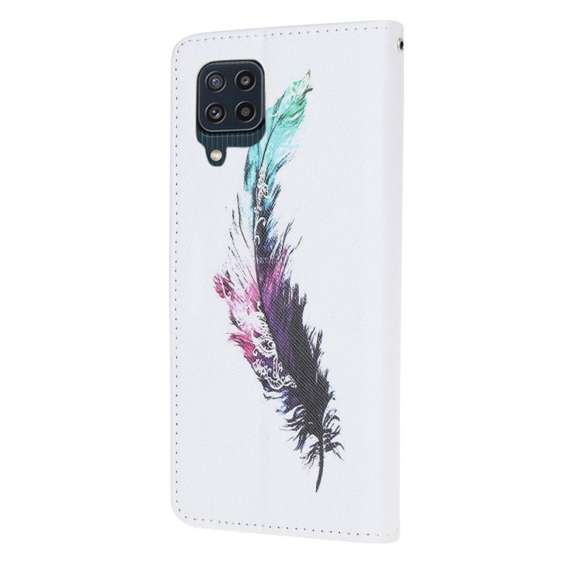 Leren Hoesje Samsung Galaxy M32 Riem Veer Bescherming Hoesje