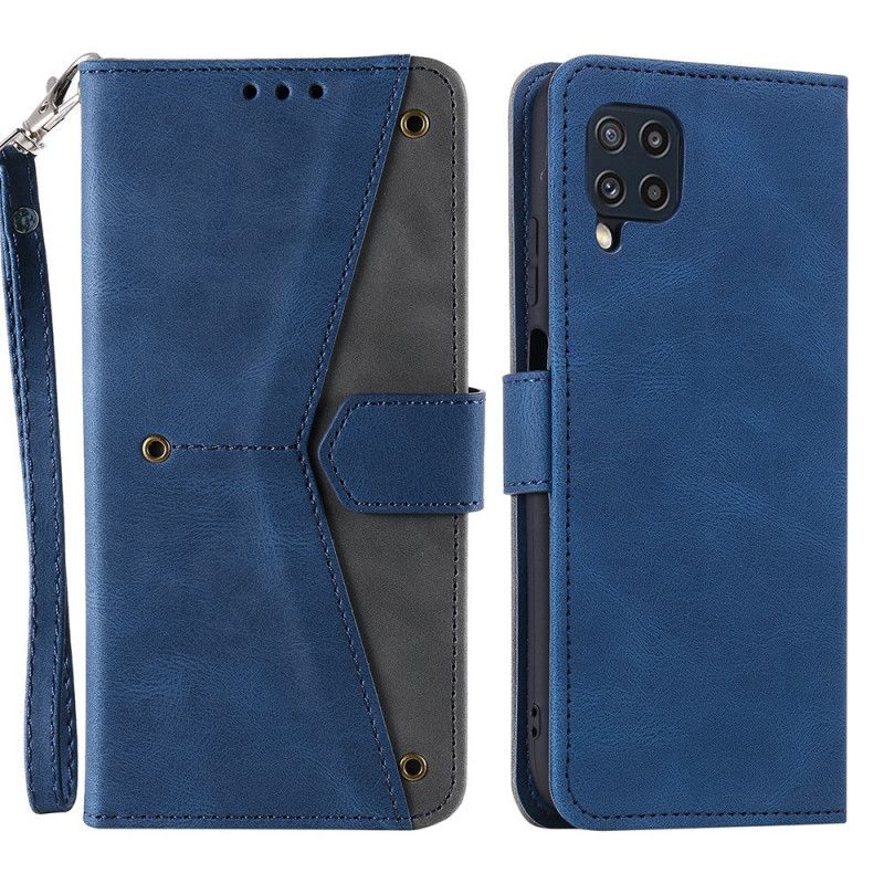 Leren Hoesje Samsung Galaxy M32 Skin-touch Naden Bescherming Hoesje