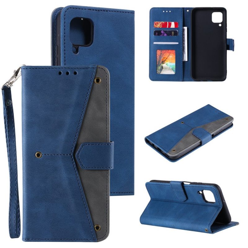 Leren Hoesje Samsung Galaxy M32 Skin-touch Naden Bescherming Hoesje