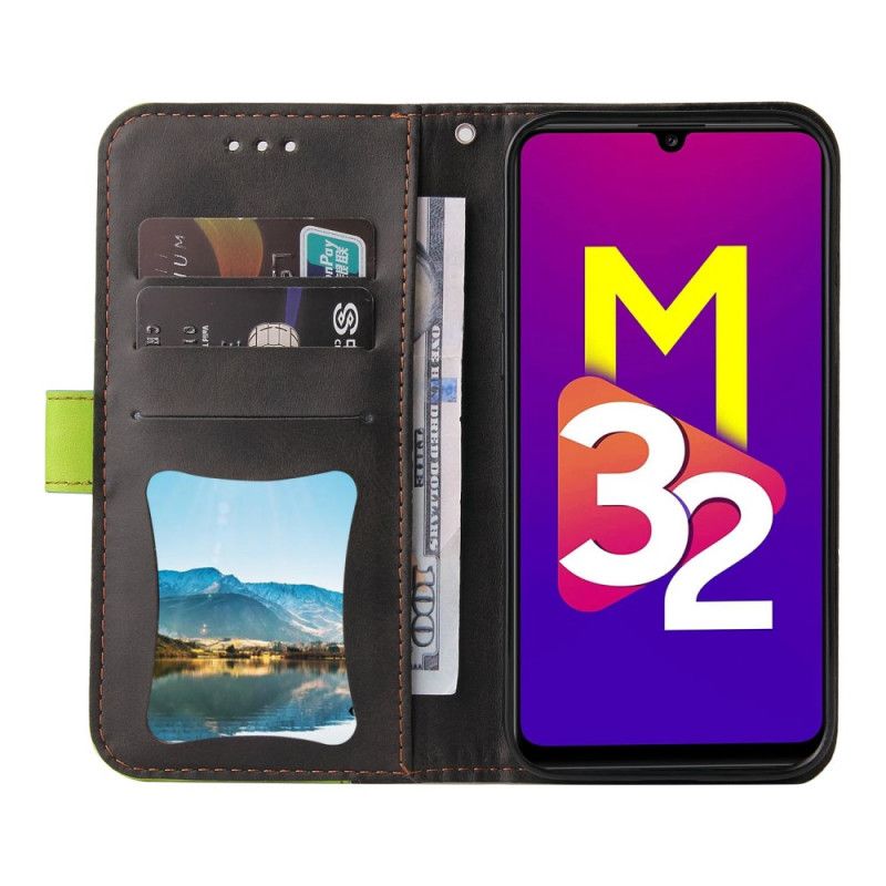 Leren Hoesje Samsung Galaxy M32 Tweekleurig