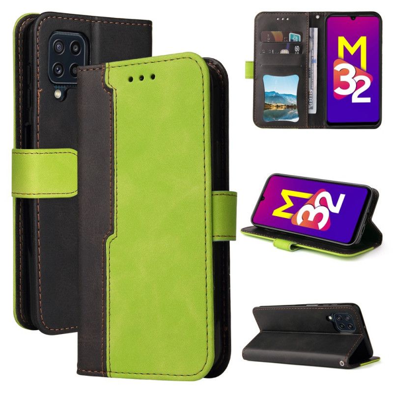 Leren Hoesje Samsung Galaxy M32 Tweekleurig