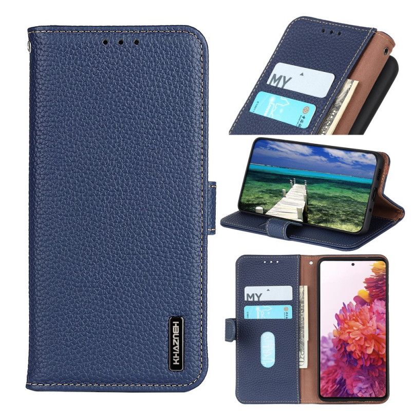 Leren Hoesje Voor Samsung Galaxy M32 Echt Leer Litchi Khazneh Rfid