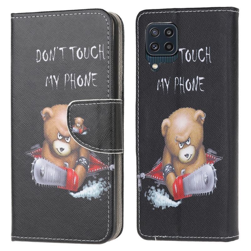 Leren Hoesje Voor Samsung Galaxy M32 Gevaarlijke Beer