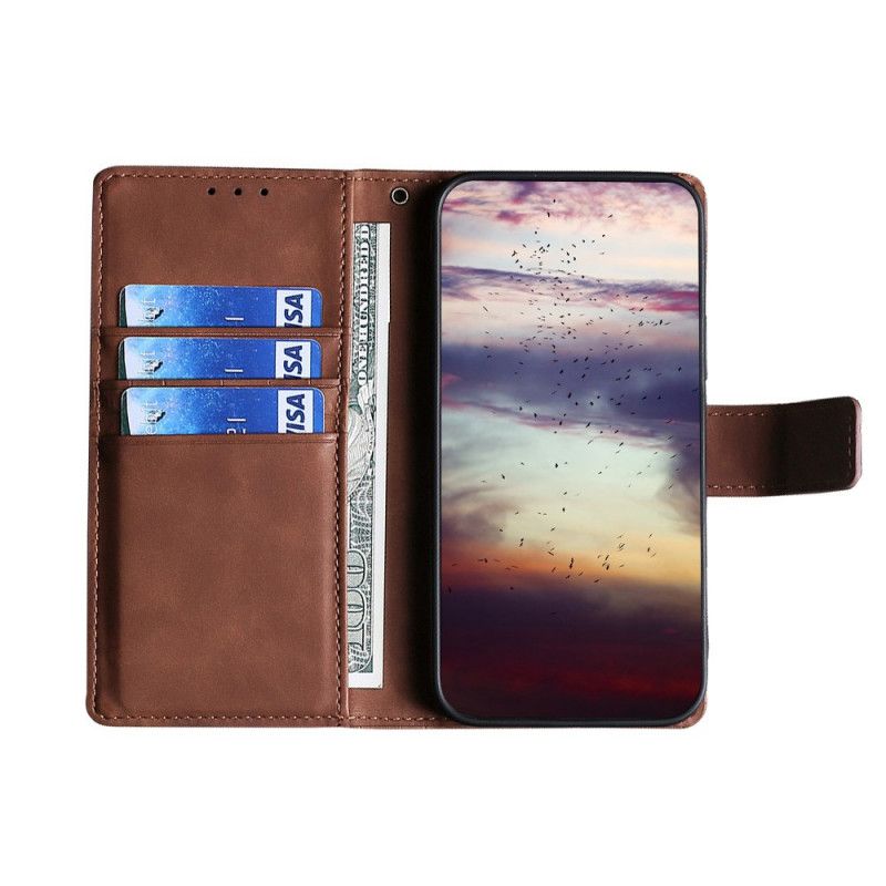 Leren Hoesje Voor Samsung Galaxy M32 Krokodillenleer Effect