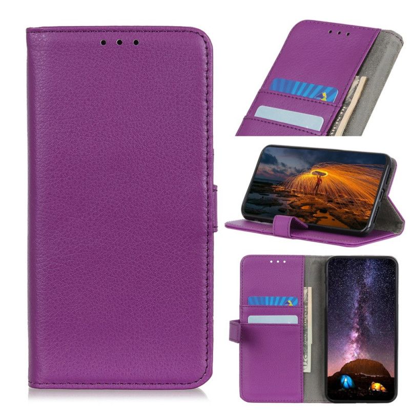 Leren Hoesje Voor Samsung Galaxy M32 Litchi Premium Kunstleer