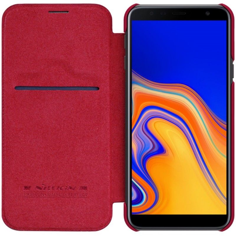 Folio-hoesje Samsung Galaxy J4 Plus Bruin Rood Nillkin Qin-Reeks