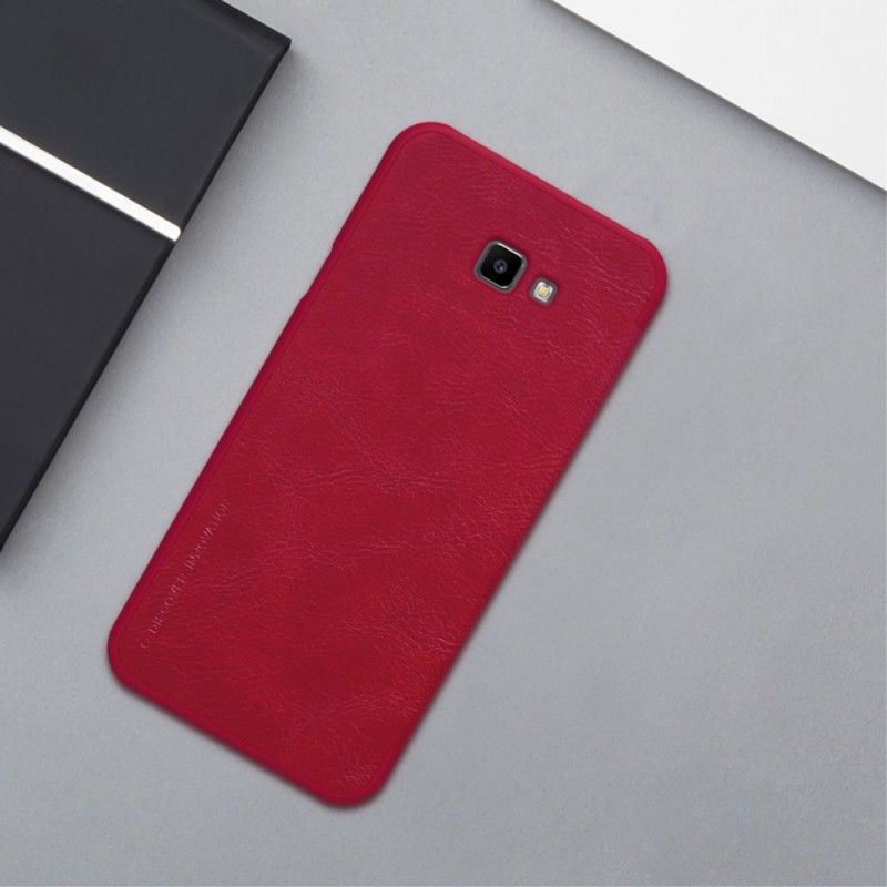 Folio-hoesje Samsung Galaxy J4 Plus Bruin Rood Nillkin Qin-Reeks