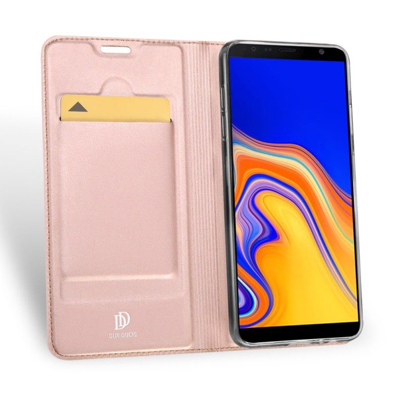 Folio-hoesje Samsung Galaxy J4 Plus Goud Telefoonhoesje Eerste Klas Serie