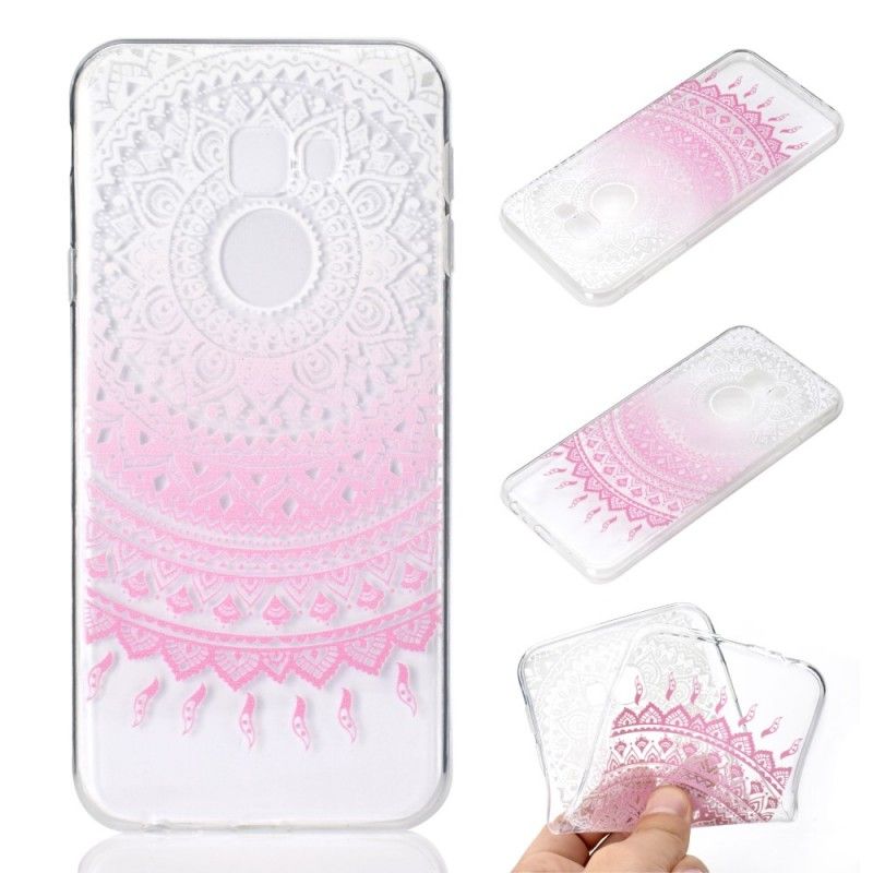 Hoesje Samsung Galaxy J4 Plus Roze Transparante Kleurrijke Mandala