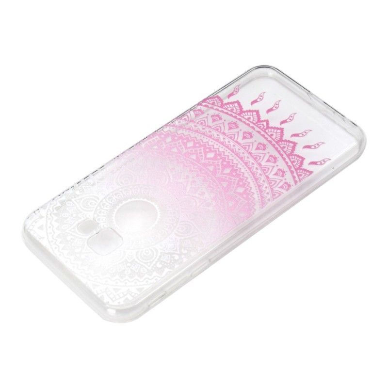 Hoesje Samsung Galaxy J4 Plus Roze Transparante Kleurrijke Mandala