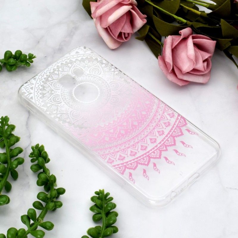 Hoesje Samsung Galaxy J4 Plus Roze Transparante Kleurrijke Mandala