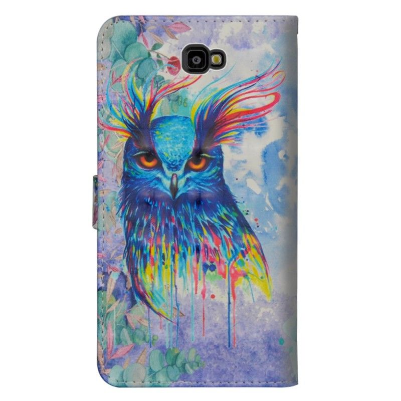 Leren Hoesje Samsung Galaxy J4 Plus Aquarel Vogel