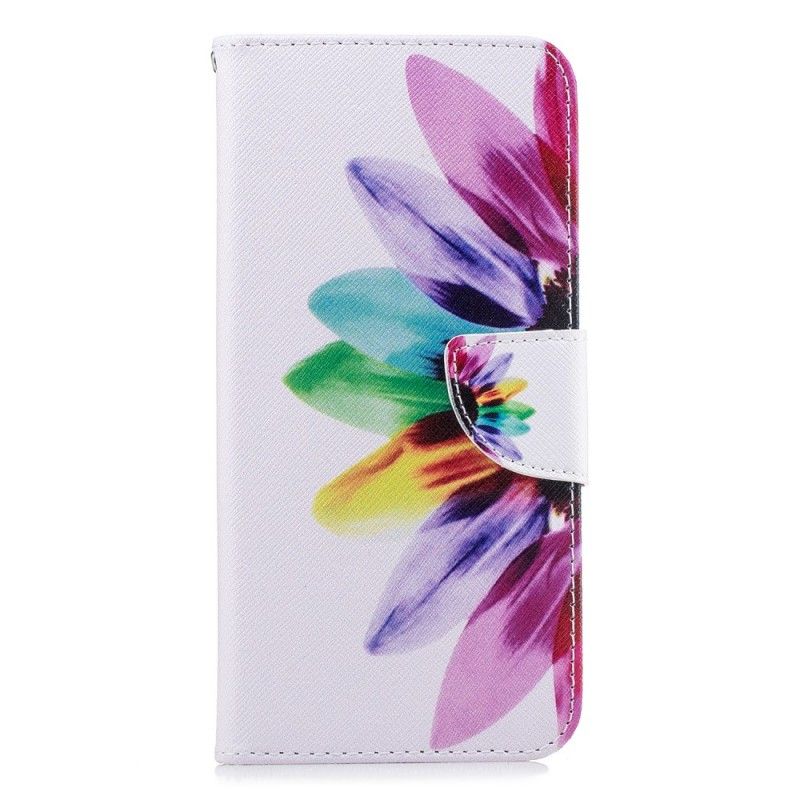 Leren Hoesje Samsung Galaxy J4 Plus Aquarelbloem