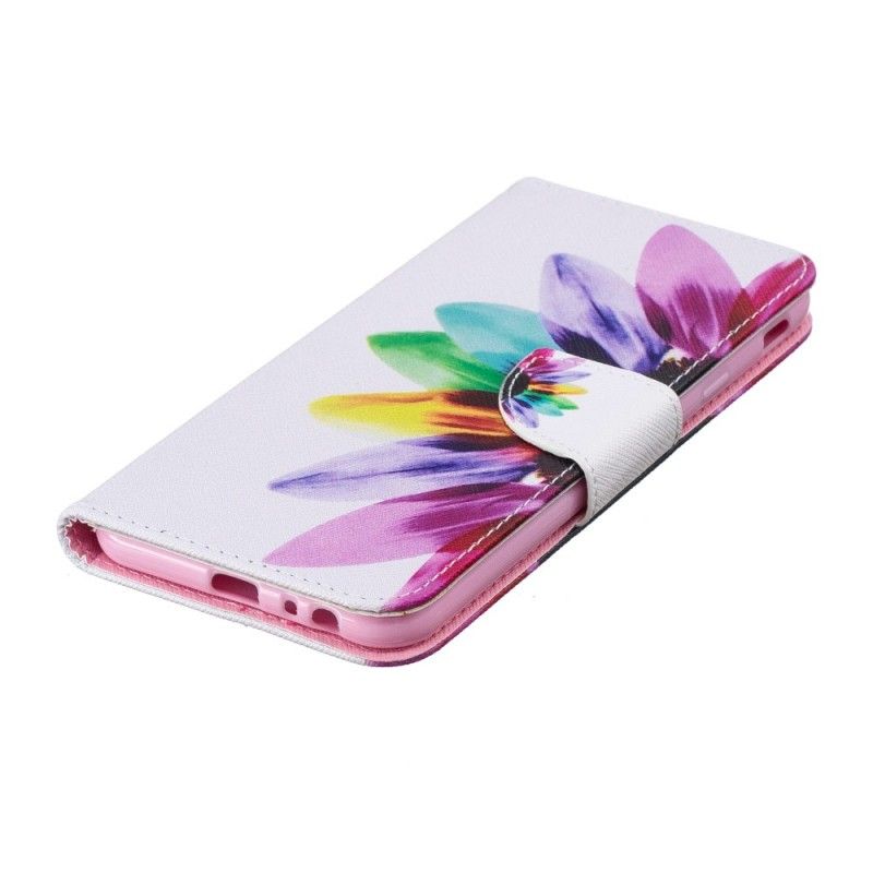 Leren Hoesje Samsung Galaxy J4 Plus Aquarelbloem