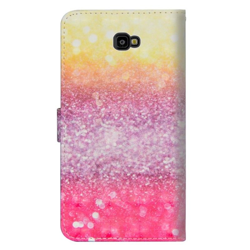 Leren Hoesje Samsung Galaxy J4 Plus Verloop Magenta Glitter