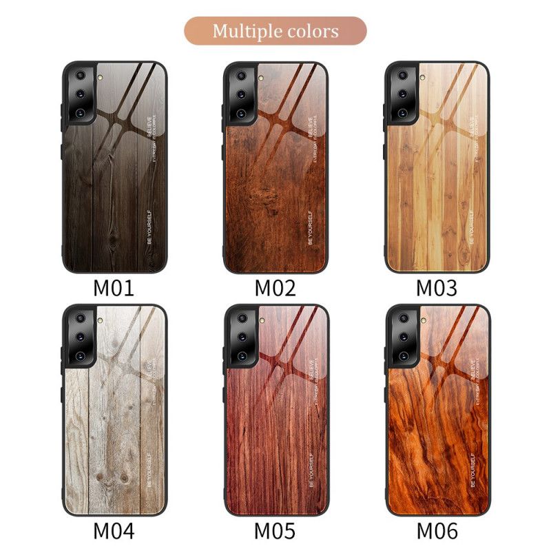 Case Hoesje Samsung Galaxy S21 Plus 5G Grijs Zwart Telefoonhoesje Designglas Van Gehard Hout