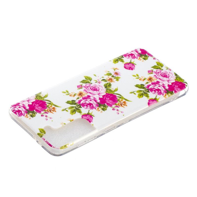 Case Hoesje Samsung Galaxy S21 Plus 5G Telefoonhoesje Fluorescerende Vrijheidsbloemen