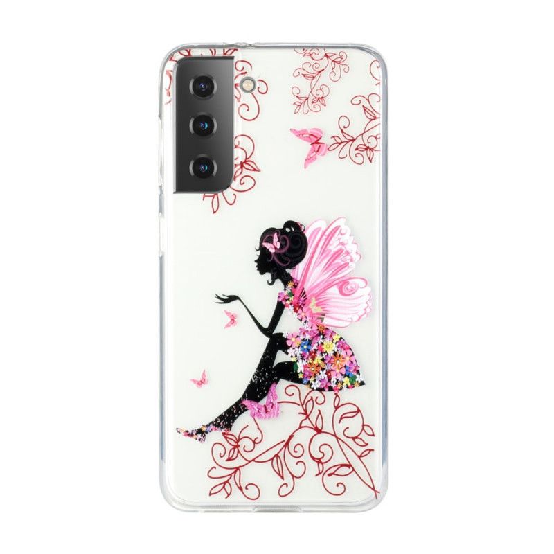 Case Hoesje Samsung Galaxy S21 Plus 5G Telefoonhoesje Transparant Bloemenfee