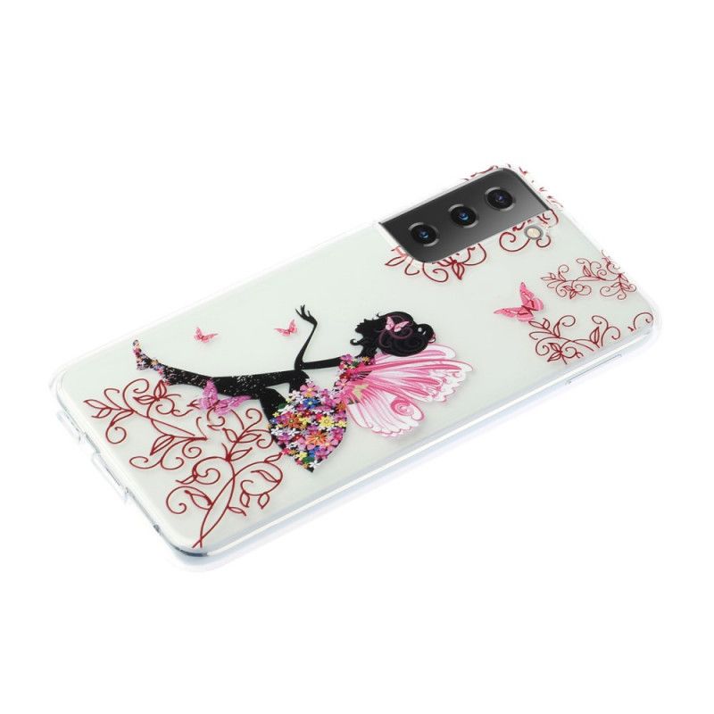 Case Hoesje Samsung Galaxy S21 Plus 5G Telefoonhoesje Transparant Bloemenfee