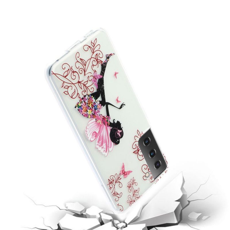 Case Hoesje Samsung Galaxy S21 Plus 5G Telefoonhoesje Transparant Bloemenfee