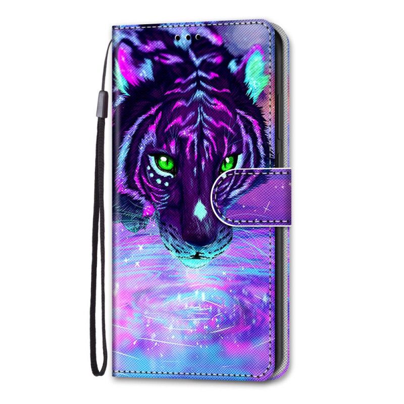 Cover Folio-hoesje Samsung Galaxy S21 Plus 5G Paars Zwart Telefoonhoesje Magische Katachtige