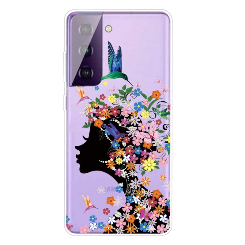 Cover Hoesje Samsung Galaxy S21 Plus 5G Telefoonhoesje Mooi Bloemhoofdje