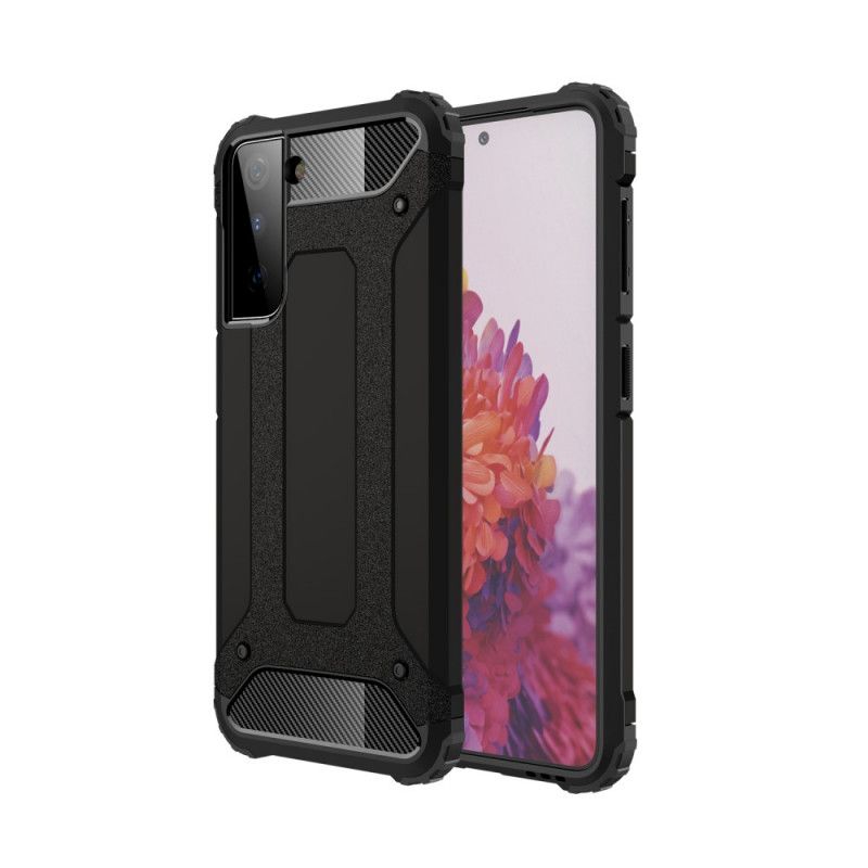 Cover Hoesje Samsung Galaxy S21 Plus 5G Wit Zwart Telefoonhoesje Overlevende