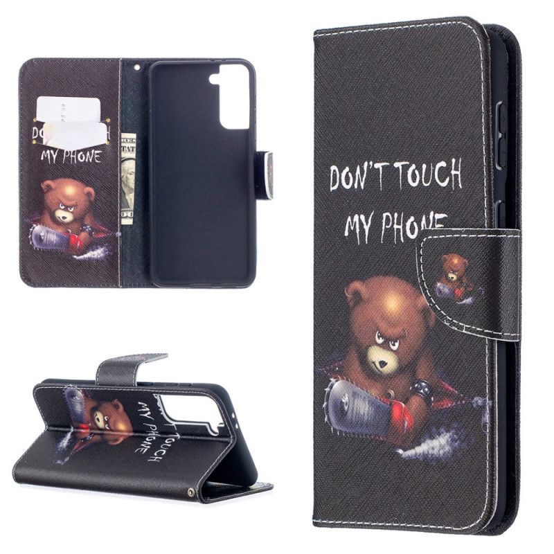 Flip Case Leren Samsung Galaxy S21 Plus 5G Gevaarlijke Beer